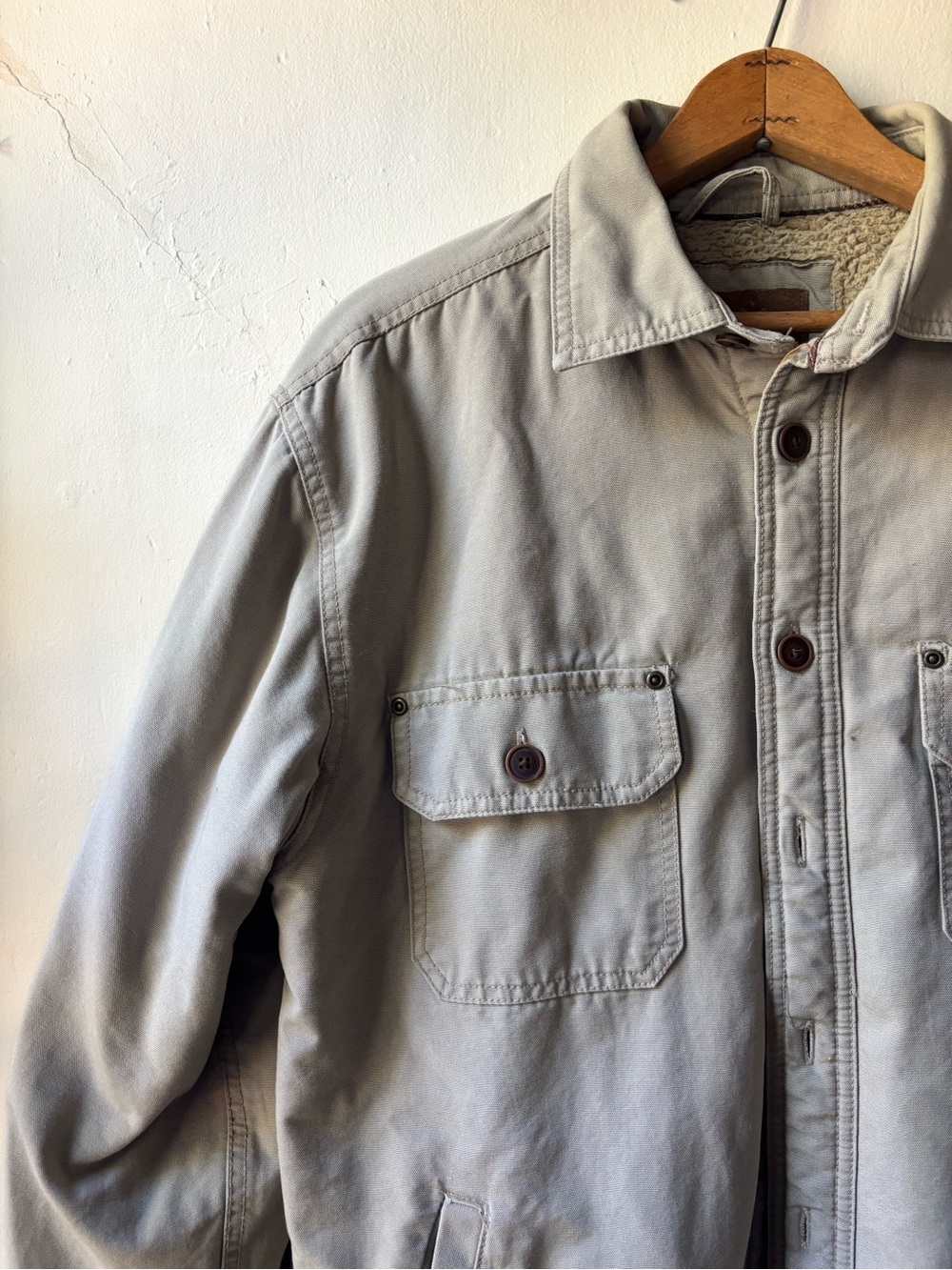 Vintage OUTDOOR LIFE Men’s Khaki Tan Fleece Lined Shacket Shirt Jacket SZ Medium